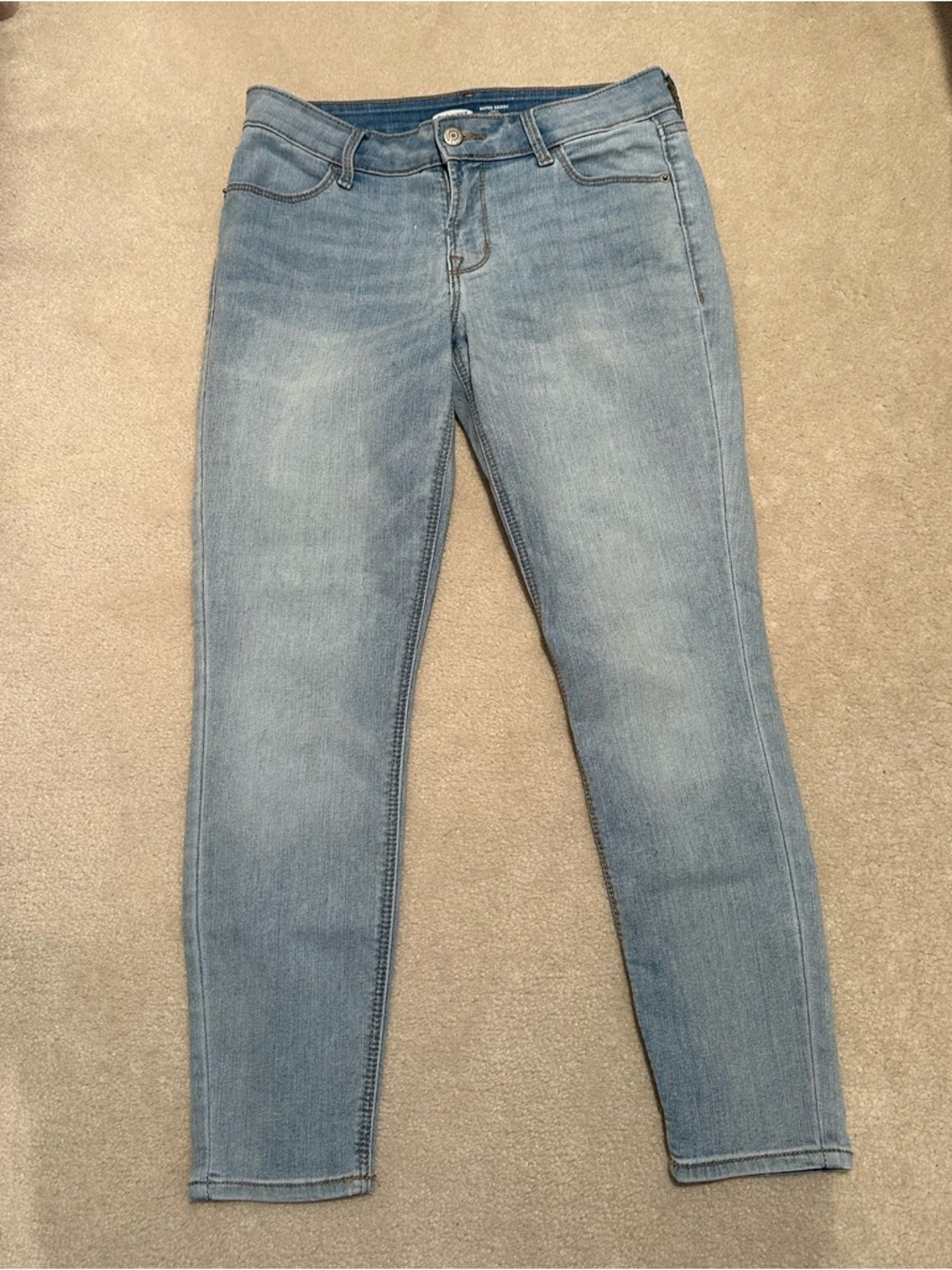 Old Navy Super Skinny Jeans Light Wash Mid Rise Size 4 Petite Ankle